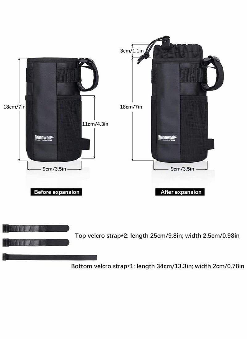 SYOSI - Bike Cup Holder Bicycle Water Bottle Holder Handlebar Drink Holder with Mesh Pockets Phone Bag Bike Handlebar Cup Drink Holder Bike Handlebar Bottle Bag Professional Cycling Accessories - Image 1