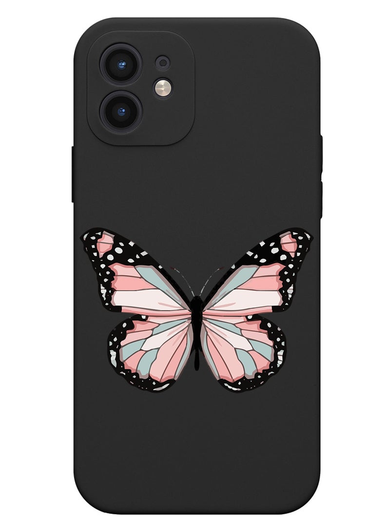 Theodor Protective Slim Fit Case Liquid Silicone Cover with Full Body Protection Anti-Scratch Shockproof Case For iPhone 12 Black  - cactus coffee books copy - Image 1