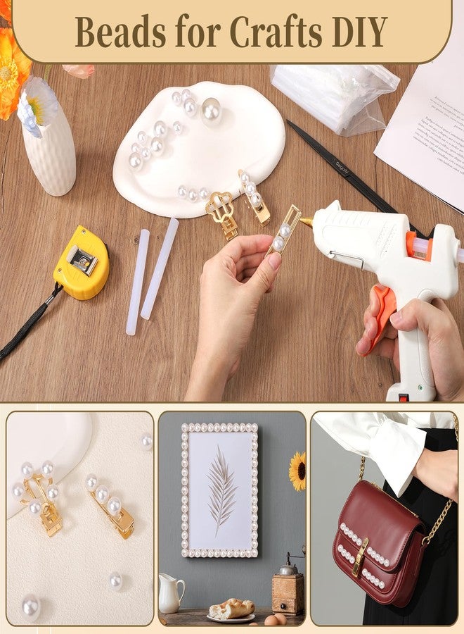 SUREAM 14/20/30mm Pearls for Crafting, 250PCS Assorted Sizes White No Hole Pearl Beads, Fake Beads Bulk for Floating Candles, Vase Filler, Brushes Holder, Centerpieces Decor - Image 5