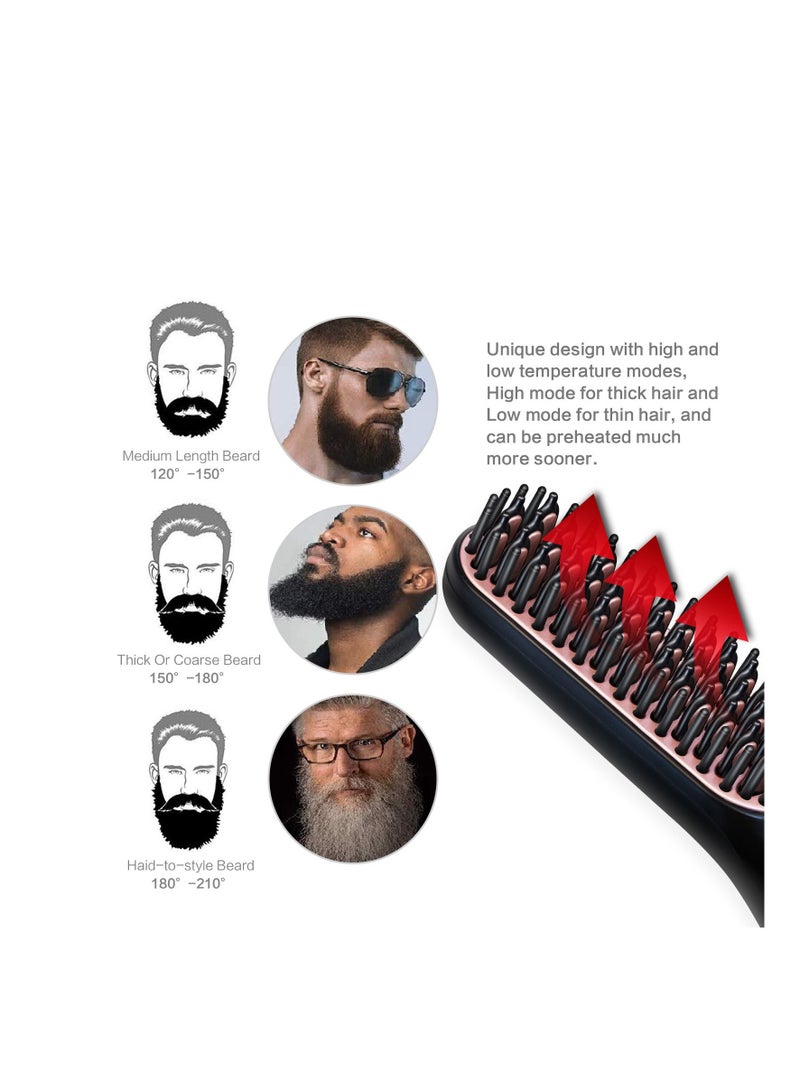 SYOSI Hair Straightener Brush Ionic Beard 30s Fast Heating Straightening for Women and Men Portable Electric Mens Comb Auto-Off Heated - Image 5