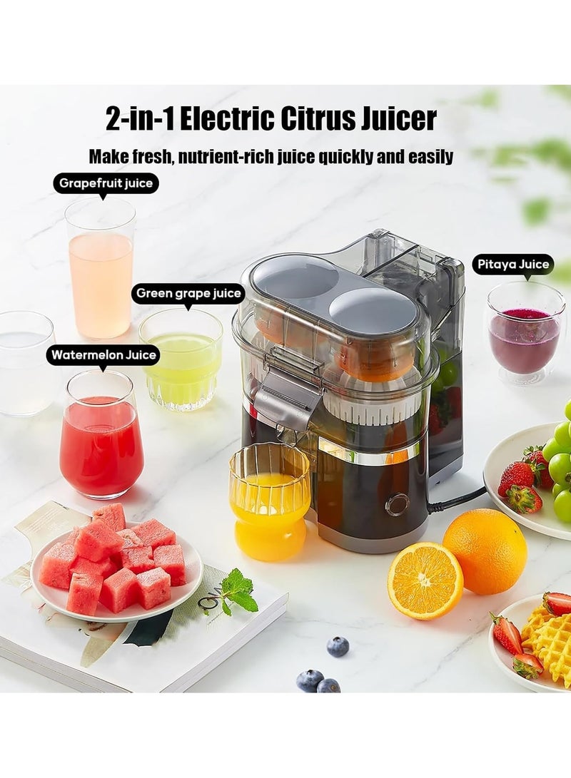 DubaiGallery Dual-Head Electric Citrus Juicer, Lemon Squeezer with Power Cord and Cleaning Brush, 1-Button Automatic Juicer Machine for Orange, Lemon, Lime, Easy to Clean & Use, Built-in Cutter  - Image 2