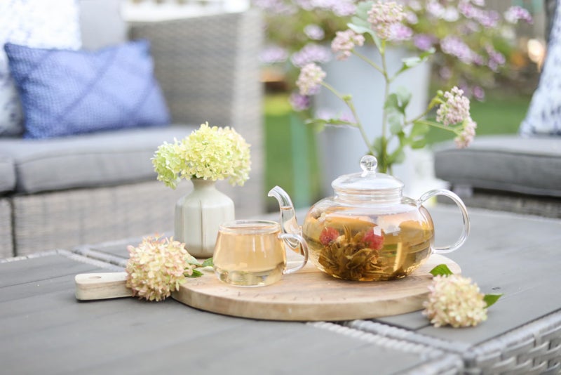 Teabloom Blossoms Glass Teapot â€“ Stovetop and Microwave Safe Borosilicate Glass Teapot with Removable Loose Tea Glass Infuser (32 Oz) - Tea Purist's Choice - Image 2