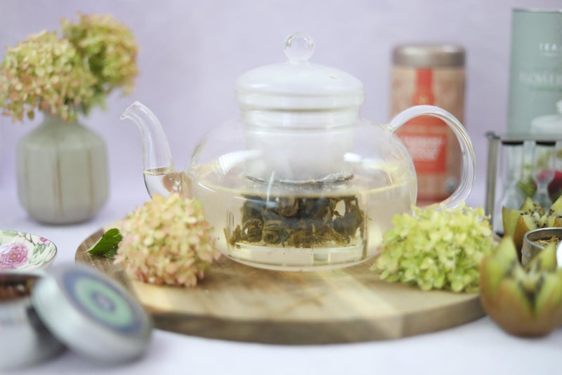 Teabloom Blossoms Glass Teapot â€“ Stovetop and Microwave Safe Borosilicate Glass Teapot with Removable Loose Tea Glass Infuser (32 Oz) - Tea Purist's Choice - Image 3