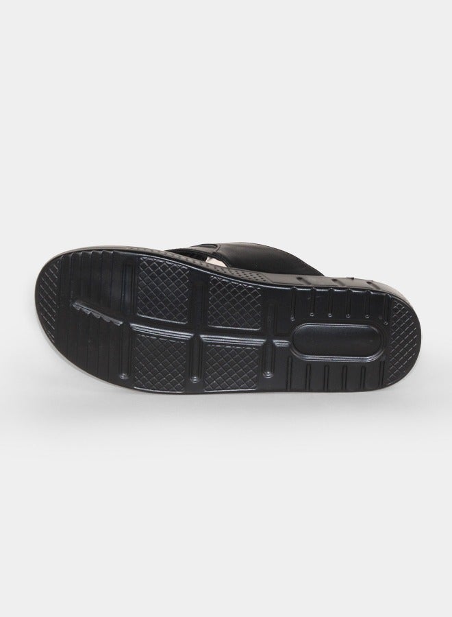 BOTELI Men's Leather Flip Flops Summer Outdoor Non Slip Thick Sole Casual Slide Sandals - Image 3