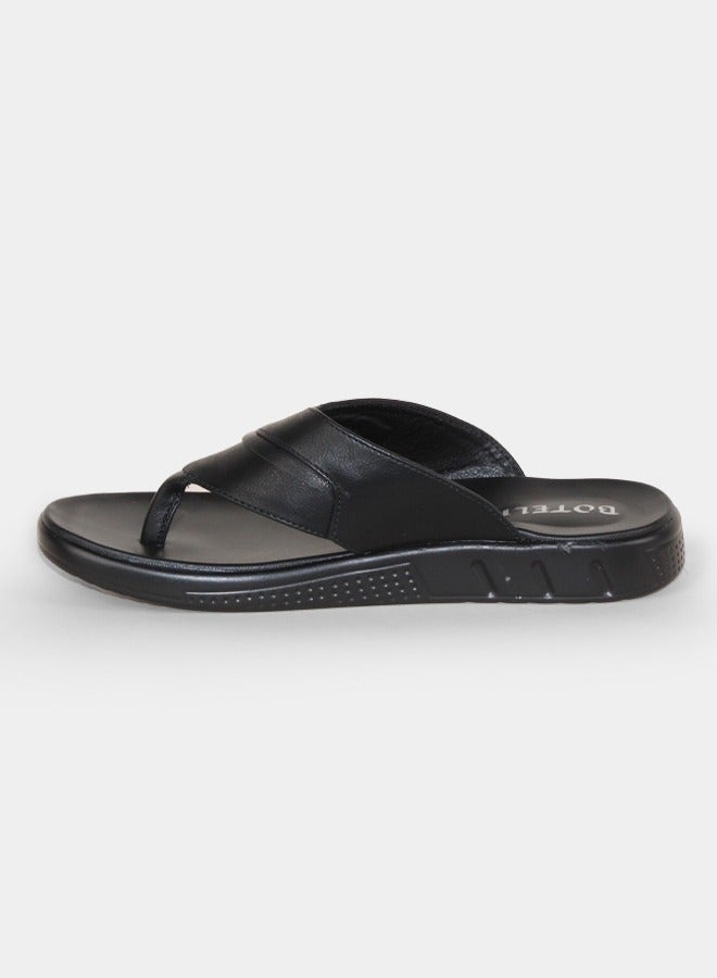 BOTELI Men's Leather Flip Flops Summer Outdoor Non Slip Thick Sole Casual Slide Sandals - Image 4