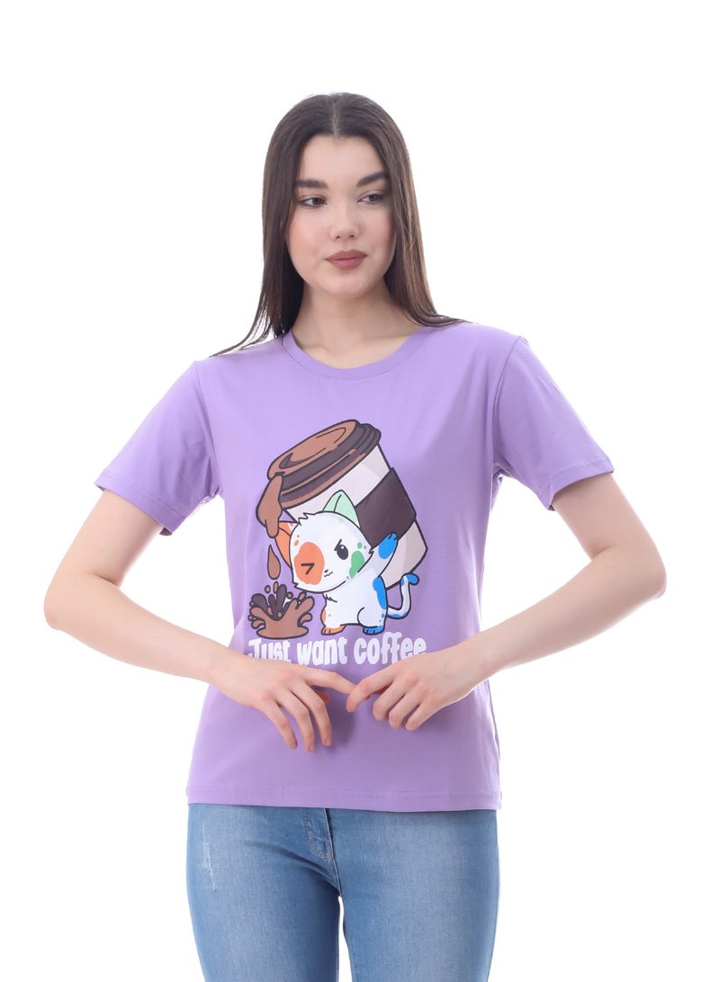 بيبو تيشيرت حريمي مطبوع - Image 1