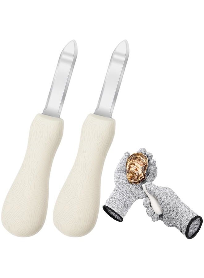 Nonley Oyster Shucking Knife, Oyster Knife Shucker Set Not Easy To Break And Bend, 2 PCS Oyster Shucker and Cut Resistant Glove Professional Guard Seafood Opener Kit Tools - Image 1