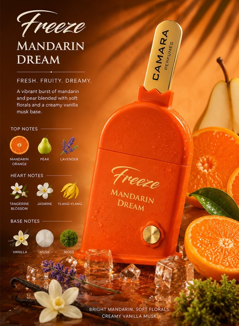 Camara Freeze Mandarin Dream EDP by Camara Perfumes 90ml | Long-Lasting Floral Fruity Unisex Perfume with Mandarin, Pear & Vanilla - Image 2