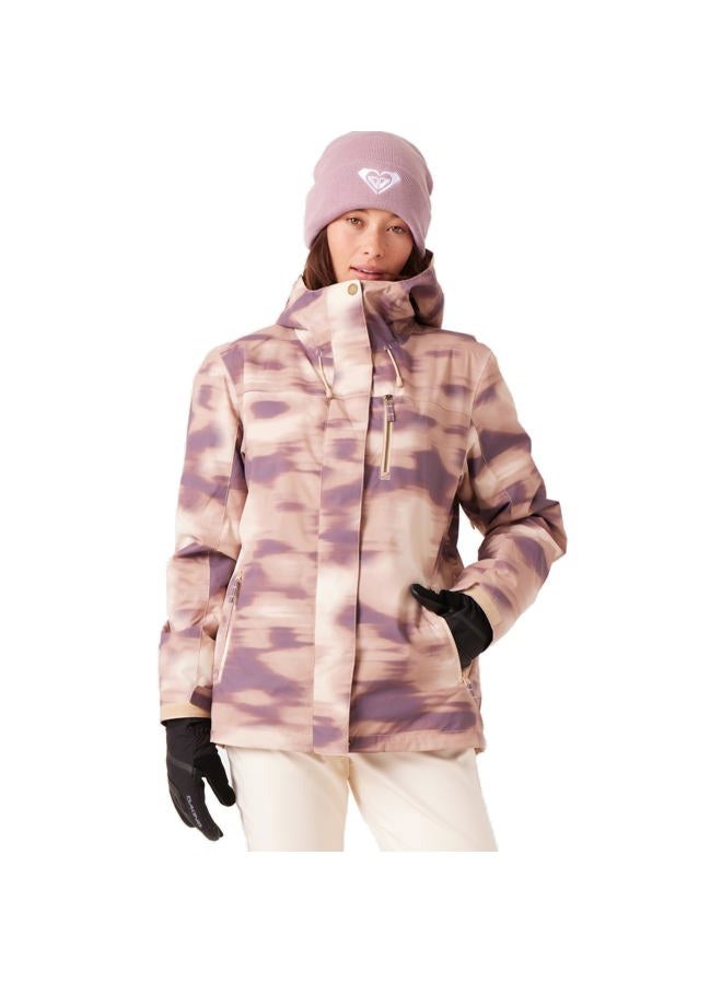Roxy Women's Standard Jetty Block 10K Waterproof, Insulated Snow Jacket, PFAS-Free, Recycled Fabric, Tan Combo - Image 1