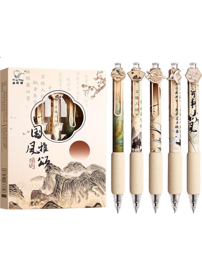 Touchcolor Soft Grip Retractable Gel Pen, 5-Pack, St Tip, Quick-Drying, For Students' Exam Practice, Exam-Specific Pen, Black, Stylish, 0.5Mm Fine Point, Signature Pen, Ink Pen - Image 2