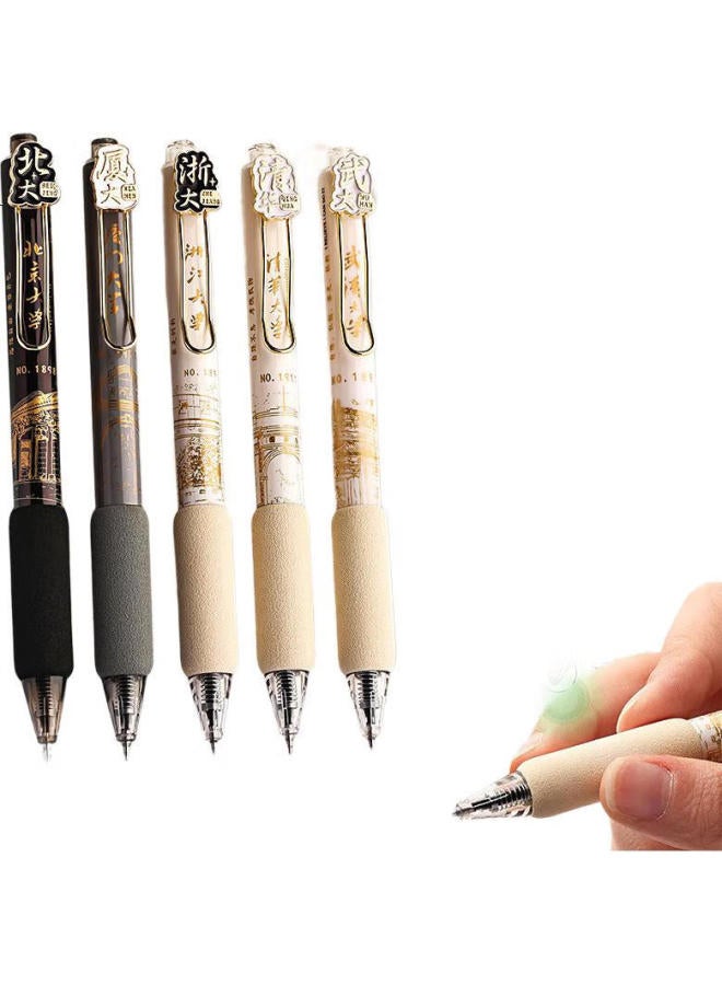 Touchcolor Soft Grip Retractable Gel Pen, 5-Pack, St Tip, Quick-Drying, For Students' Exam Practice, Exam-Specific Pen, Black, Stylish, 0.5Mm Fine Point, Signature Pen, Ink Pen - Image 3