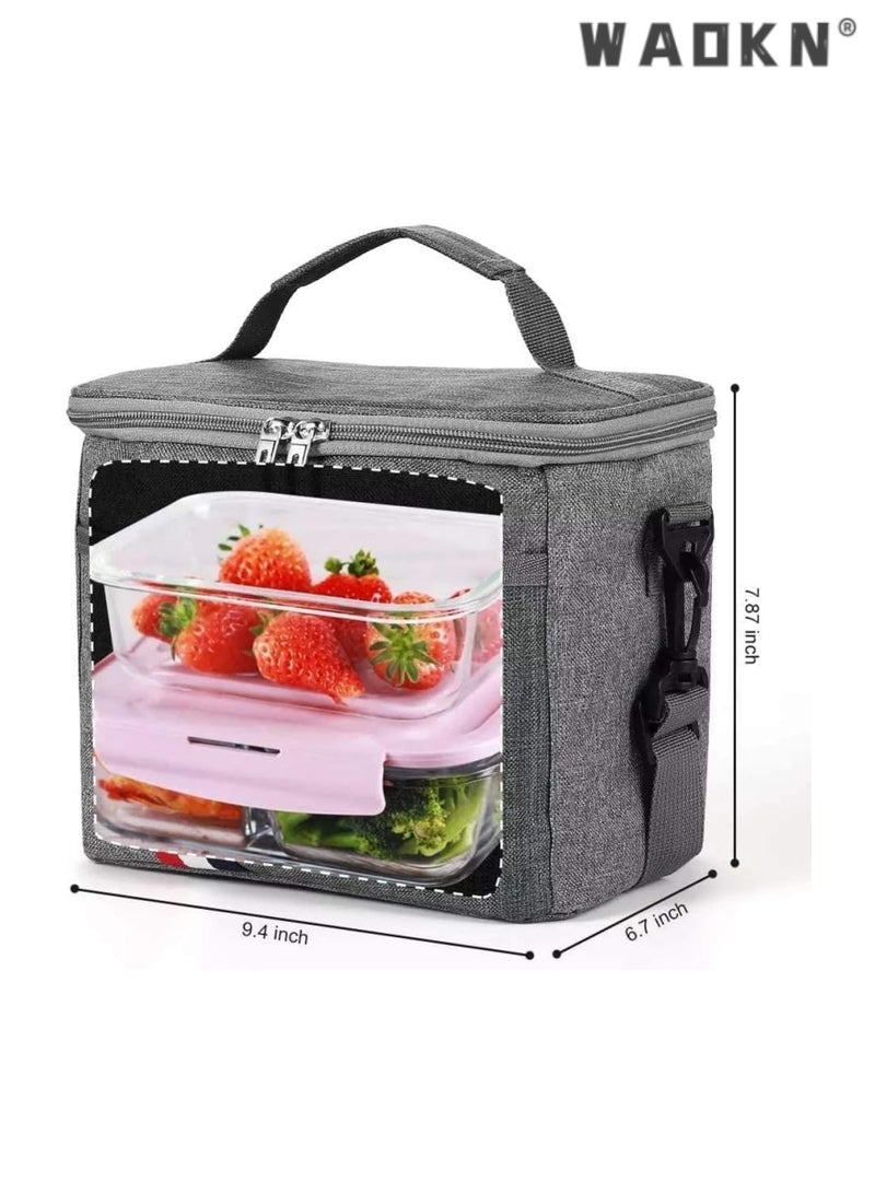 WAOKN Large Capacity Multifunctional Lunch Bag Insulated Lunch Box Large Portable Refrigerated Handbag Men And Women Adult Office One-shoulder Handbag Leakproof And Waterproof - Image 3