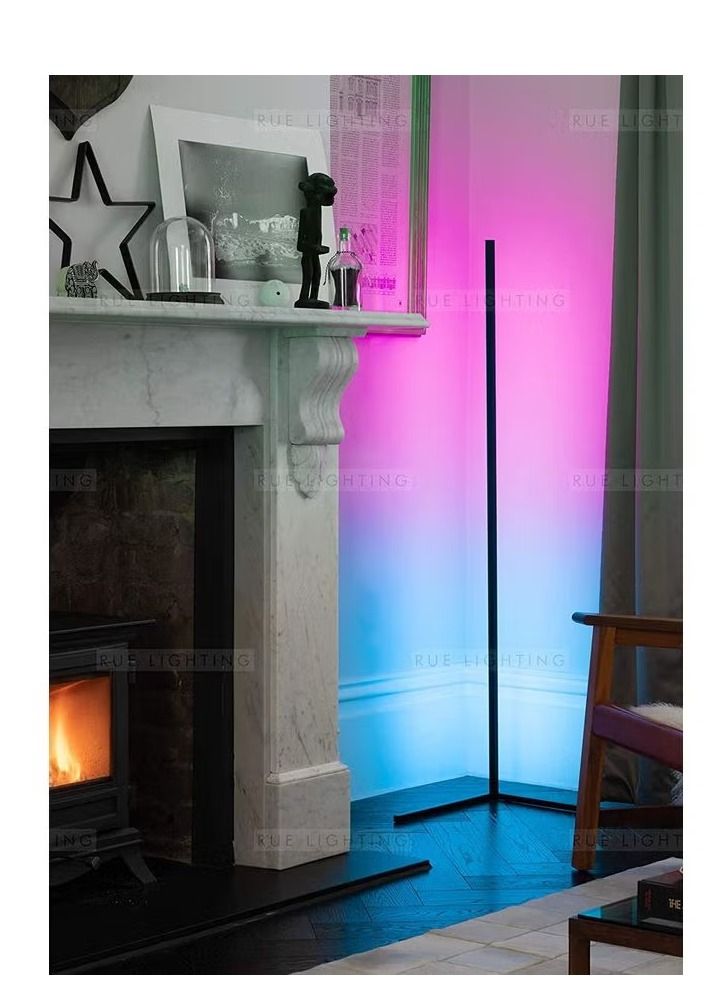 ACLIX RGB Color Changing Corner Lamp, Smart LED Floor Lamp Controlled by APP&Remote with Reactive Music Mode and DIY Mode, Dimmable LED Modern Floor Lamp 125cm Metal Standing Lamp