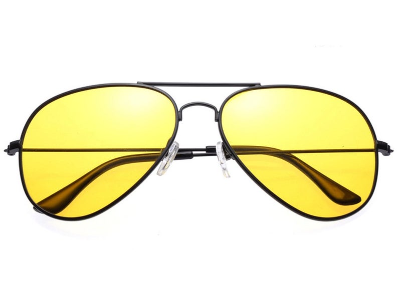 Outray Night Vision Polarized Aviator Sunglasses for Driving (Black Frame/Yellow Lens, Yellow) - Image 3