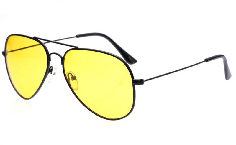 Outray Night Vision Polarized Aviator Sunglasses for Driving (Black Frame/Yellow Lens, Yellow) - Image 1