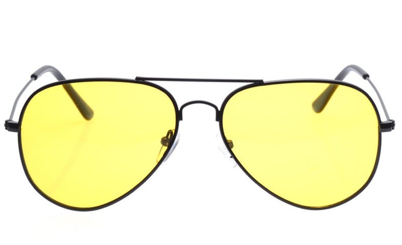 Outray Night Vision Polarized Aviator Sunglasses for Driving (Black Frame/Yellow Lens, Yellow) - Image 2