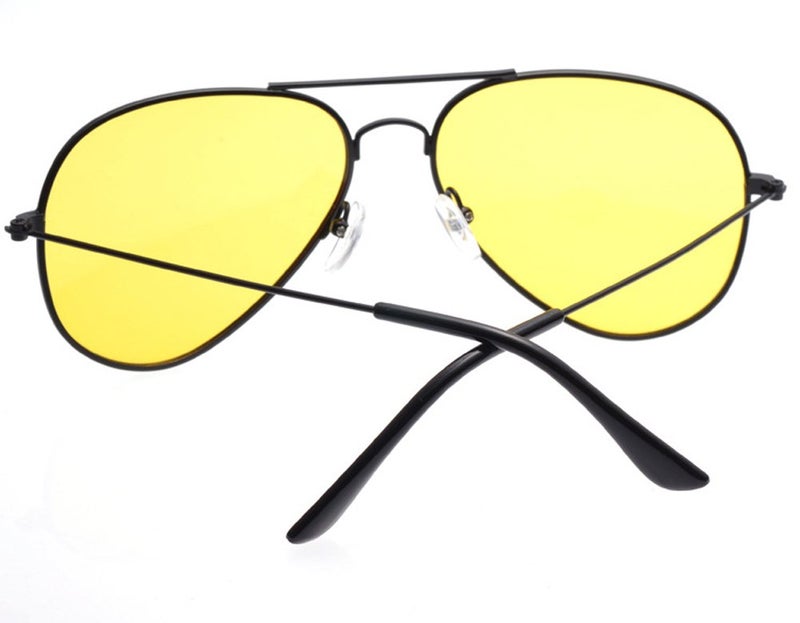 Outray Night Vision Polarized Aviator Sunglasses for Driving (Black Frame/Yellow Lens, Yellow) - Image 4