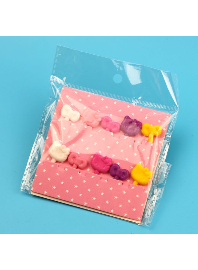 Japanese Cartoon Fruit Fork Cute Animal Fruit Fork Children Baby Special Fruit Sign Wholesale-Color:Fruit Fork/KT Paper Card  - Image 1