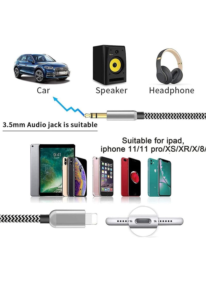 ELTRAZONE - Marvers Lightning to 3.5mm Aux Audio Cable,Apple MFi Certified Aux Cord for iPhone iPad to Car/Home Stereo/Speaker with 3.5mm Headphones Jack Adapter Support iPhone1312/11/XR/XS-(1M nylon braided) - Image 1