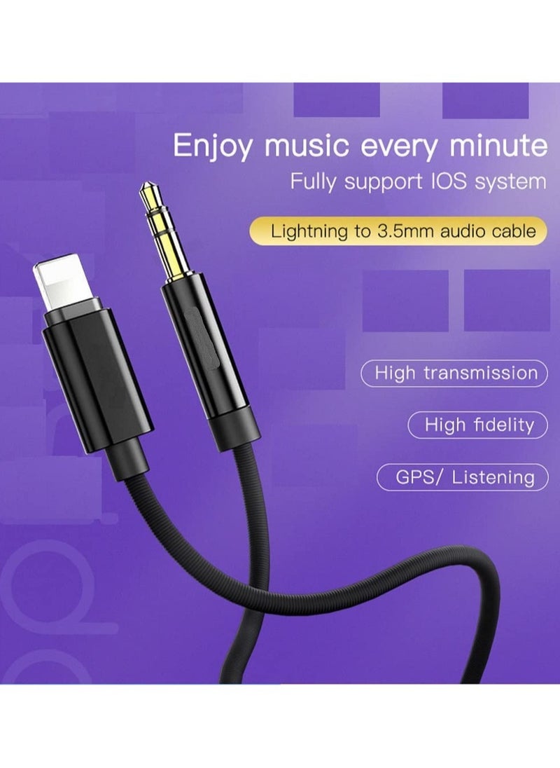 ELTRAZONE - Marvers Lightning to 3.5mm Aux Audio Cable,Apple MFi Certified Aux Cord for iPhone iPad to Car/Home Stereo/Speaker with 3.5mm Headphones Jack Adapter Support iPhone1312/11/XR/XS-(1M nylon braided) - Image 1