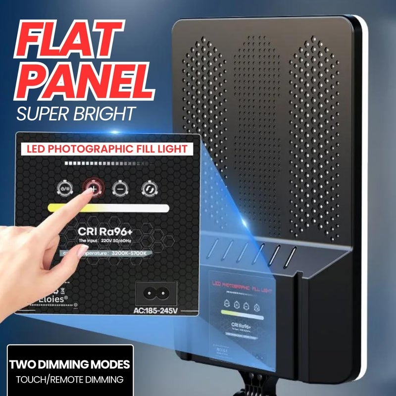 FKU 16inch LED Video Light Panel 2700K-6500K Photo Studio Lamp,Remote and 7FEET Tripod Stand Flash [16 Inch Light + 7 Feet Stand Flash (16" Touch PANAL Light+7 FEET) - Image 2