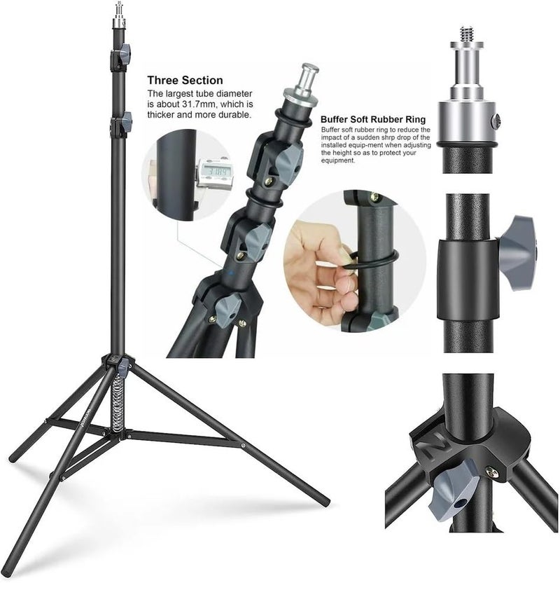 FKU 16inch LED Video Light Panel 2700K-6500K Photo Studio Lamp,Remote and 7FEET Tripod Stand Flash [16 Inch Light + 7 Feet Stand Flash (16" Touch PANAL Light+7 FEET) - Image 3