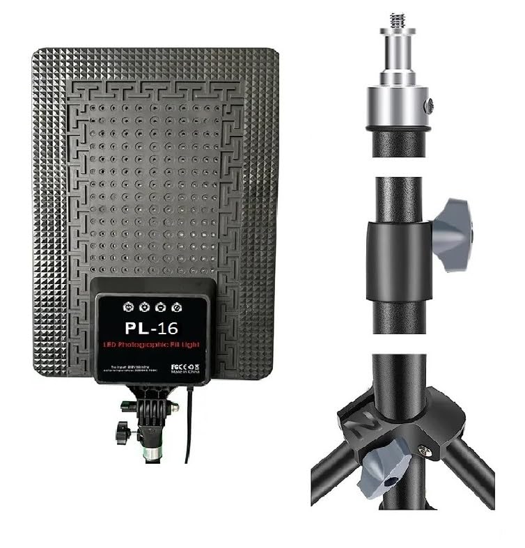 FKU 16inch LED Video Light Panel 2700K-6500K Photo Studio Lamp,Remote and 7FEET Tripod Stand Flash [16 Inch Light + 7 Feet Stand Flash (16" Touch PANAL Light+7 FEET) - Image 4