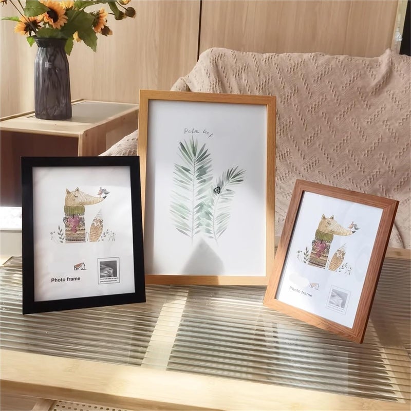Wooden Photo Frame 5Pcs Wooden Photo Frames For Picture Wall Pictures Frame Stand For Certificate(Brown,4X6in) - Image 3