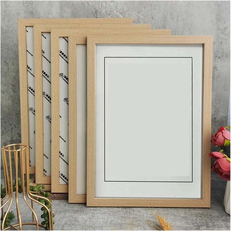 Wooden Photo Frame 5Pcs Wooden Photo Frames For Picture Wall Pictures Frame Stand For Certificate(Brown,4X6in) - Image 1