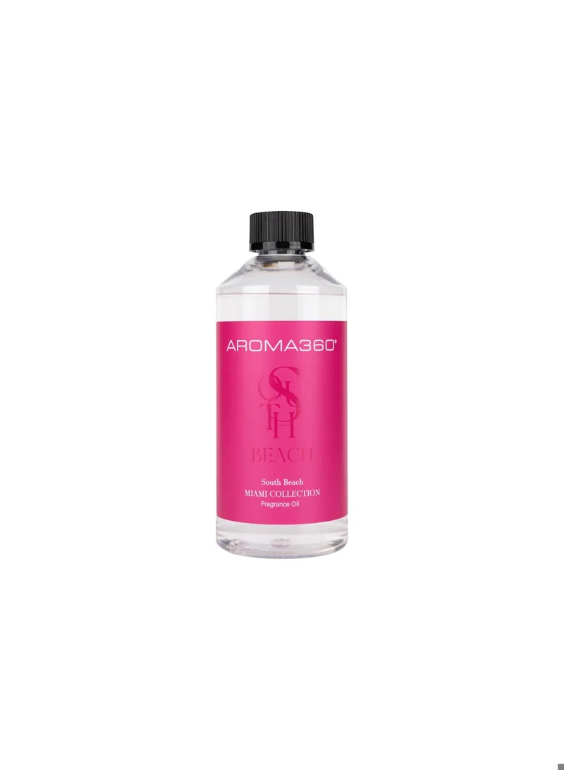 AROMA360 South Beach Fragrance Oil Blend - Hotel Inspired for Essential Oil Diffusers - Aromatherapy Scent Diffuser Oil - Pineapple, Beach Heather, & Driftwood - 500 mL
