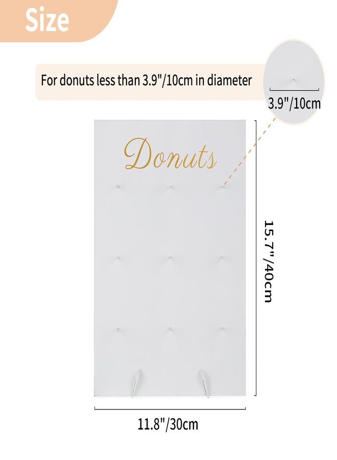 NUPTIO Donut Stand Wall Display: White Donuts Board 2pcs Wood Bagel Holder Reusable Sweet Treat Tower Rustic Doughnut Cake Stands For Party Wedding Birthday Bridal Baby Shower Decorations Supplies - Image 5