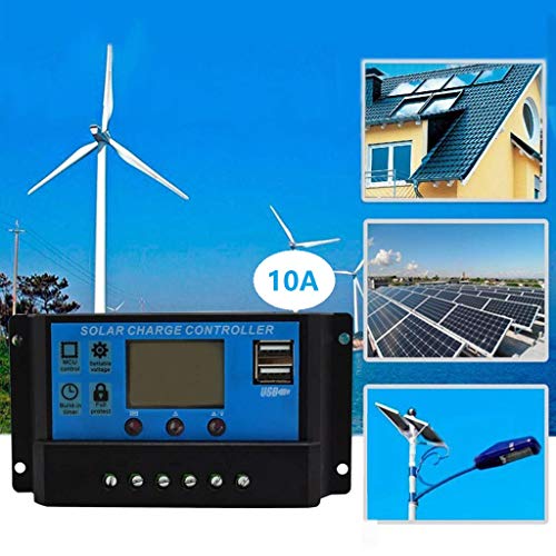 MagiDeal LCD Display 10A 20A amp Solar USB Charge Controller Regulator 12V/24V Auto Switch - 10a, One Size Solar Charge Controller 12V Solar Charger Controller - Image 2