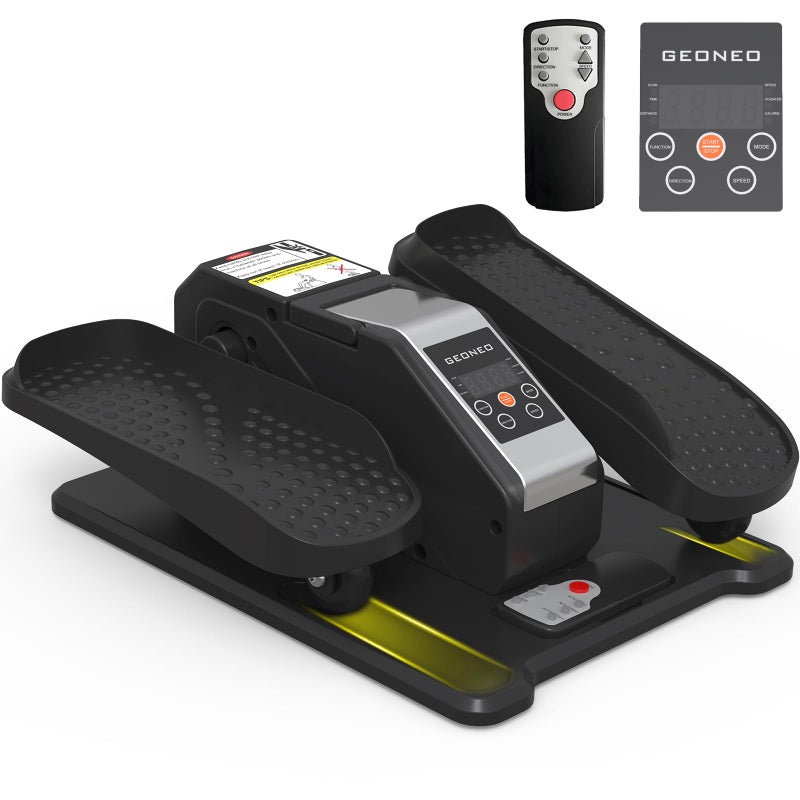GEONEO Under Desk Elliptical Machine, Electric Elliptical Exerciser for Senior, Quiet and Small Seated Pedal Exerciser for Training with Remote Control, Auto Mode and 12 Adjustable Speeds - Image 1