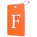 Gostwo 2 Pack Luggage Tags for Suitcases 26 Initial Letter Travel Luggage Baggage Identification Labels ID Tag Fully Bendable Tags with Stainless Steel Loop Orange Letter F - Image 2