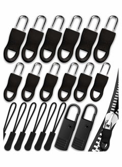 SYOSI 20 Pcs Zipper Pull, Universal Zipper Pull Replacement Kit, Removable Zipper Pulls Tab Replacement, Black Zipper Pulls for Jackets, Luggage, Backpacks, Purses, Boots, Pants, Tents (3 Styles 4 Sizes)  - Image 1