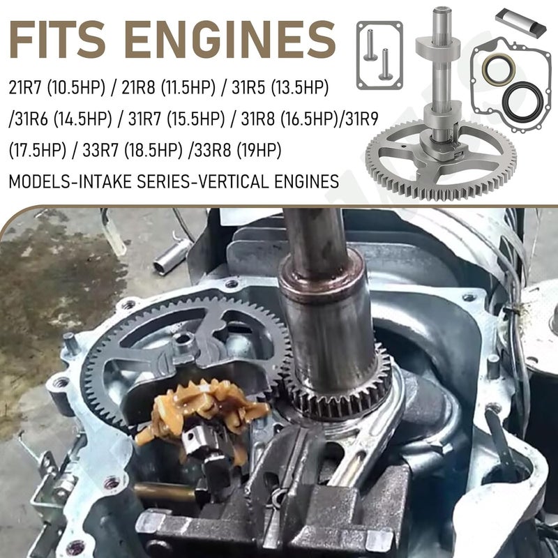 Haiouus 84005207 793880 Camshaft Kit Compatible with B&S 793583 792681 791942 795102 Gasket 697110,795387 Oil Seal & 272475S Gasket W/Fastening Screws - Image 2