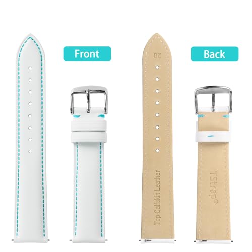 TStrap Leather Watch Bands for Moonswatch - White Watch Strap Compatible with Omega x Swatch Moonwatch - 20mm Quick Release Watch Band Replacement for Moonswatch Speedmaster - Image 2