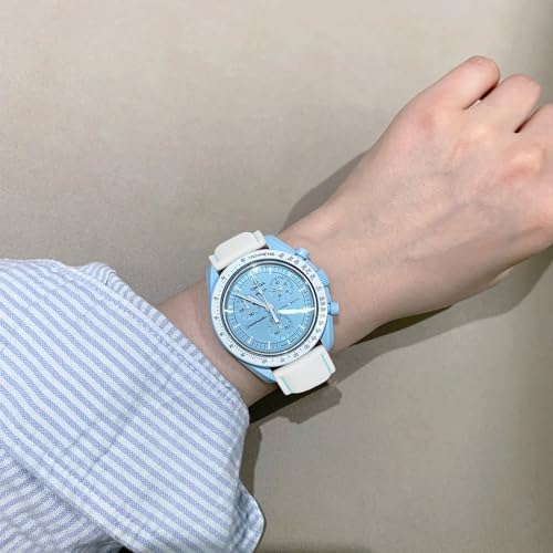 TStrap Leather Watch Bands for Moonswatch - White Watch Strap Compatible with Omega x Swatch Moonwatch - 20mm Quick Release Watch Band Replacement for Moonswatch Speedmaster - Image 5