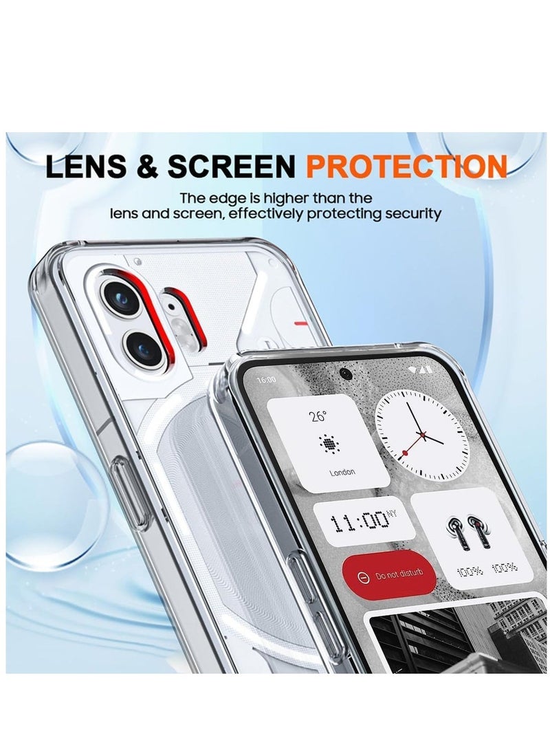 Raxoom Nothing Phone 2 Clear Case, Hard PC Back + Soft TPU Bumper Crystal Clear Slim Fit Lightweight Transparent Skin Cover Shockproof Non-Slip Anti-Yellow Protection - Image 3