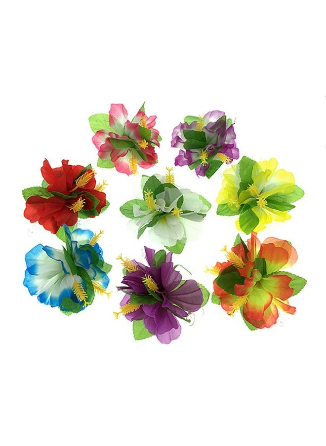 ALIMITOPIA ALIMITOPIA Hawaiian Flower Hair Clip, 8pcs, Medium Size, Fabric Artificial Tropical Flower Hairpin Barrette, Hair Accessories for Luau Beach Party, Unisex  - Image 4