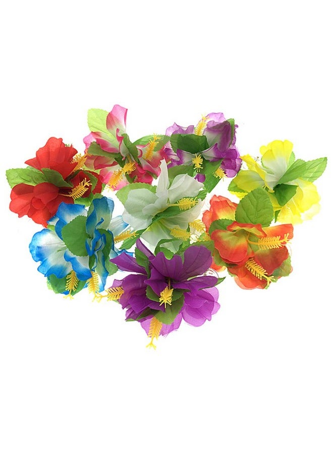 ALIMITOPIA ALIMITOPIA Hawaiian Flower Hair Clip, 8pcs, Medium Size, Fabric Artificial Tropical Flower Hairpin Barrette, Hair Accessories for Luau Beach Party, Unisex  - Image 5