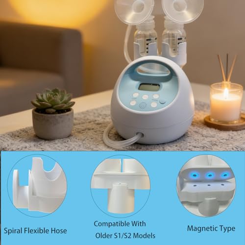 DMERHAC Bottle Holder&Hose Organizer for Spectra S1 Breast Pump (Old Version Circular Hole)-Detachable Magnetic Mount with Tubing Wrap Arm-Space-Saving Pump Accessories, Easy No-Clip Installation. - Image 3