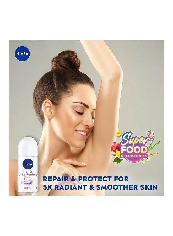 Nivea مزيل العرق رول أون لتفتيح البشرة الإضافي 8 سوبر فود فيتامين سي وكولاجين، خالي من الكحول، حماية من الروائح لمدة 48 ساعة، بشرة ناعمة ومشرقة، 50 مل، 1.69 أونصة، عبوة من 3 - Image 3