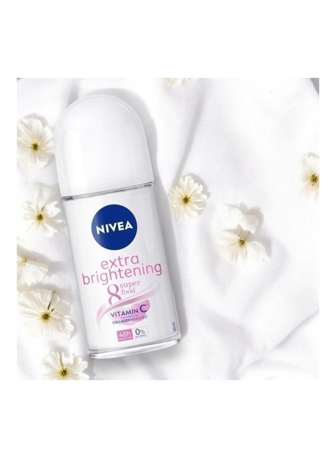 Nivea مزيل العرق رول أون لتفتيح البشرة الإضافي 8 سوبر فود فيتامين سي وكولاجين، خالي من الكحول، حماية من الروائح لمدة 48 ساعة، بشرة ناعمة ومشرقة، 50 مل، 1.69 أونصة، عبوة من 3 - Image 5