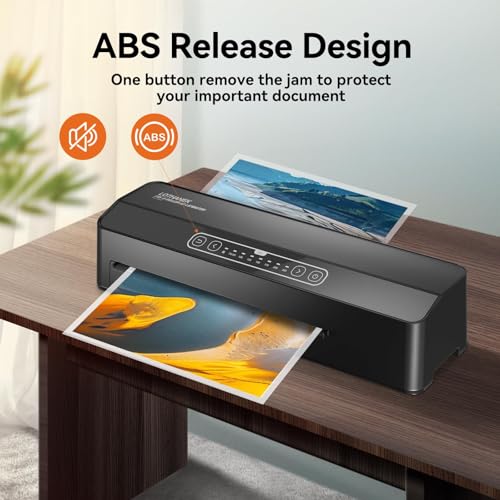 LOTHANEK A3 6-Roller Commercial Laminator Machine, LOTHANEK 3-10 Mil 13 inch Heavy Duty Thermal Laminating Machine, 60-Second Warm-up, 40 Inches/Minute, Touch Screen for Home, School Office (Glossy Black) - Image 3