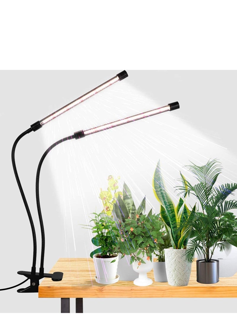 MIXDE مصباح LED للنمو، مصباح نمو النبات بمشبك كامل الطيف 6000 كلفن مع مصابيح LED بيضاء وحمراء للنباتات الداخلية، 5 مستويات قابلة للتعتيم، توقيت تشغيل تلقائي 4 8 12 ساعة  - Image 1