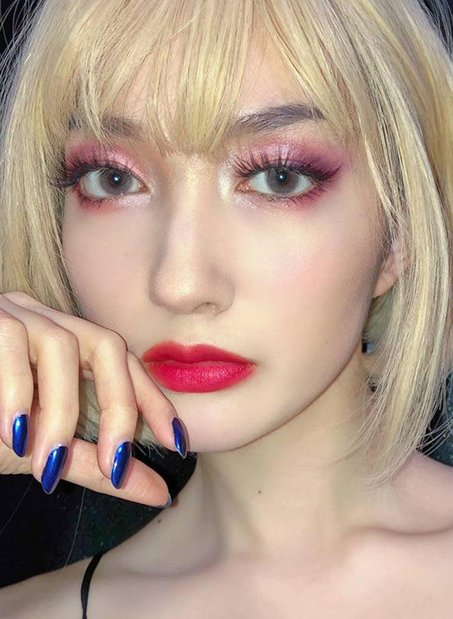 عيون غامضة ميستيك آíz عدسات لاصقة ملونة 6 أشهر، “Marble”  14.20 مم، عدسات تجميلية بمظهر طبيعي للاستخدام اليومي، لون عيون عصري وشائع، للجنسين، مع علبة - Image 2