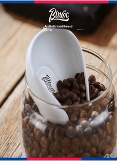Bincoo Bincoo Ceramic Coffee Scale Bean Dish – White Measuring Cup and Tray for Accurate Coffee Measurements  - Image 2