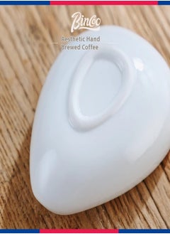 Bincoo Bincoo Ceramic Coffee Scale Bean Dish – White Measuring Cup and Tray for Accurate Coffee Measurements  - Image 3