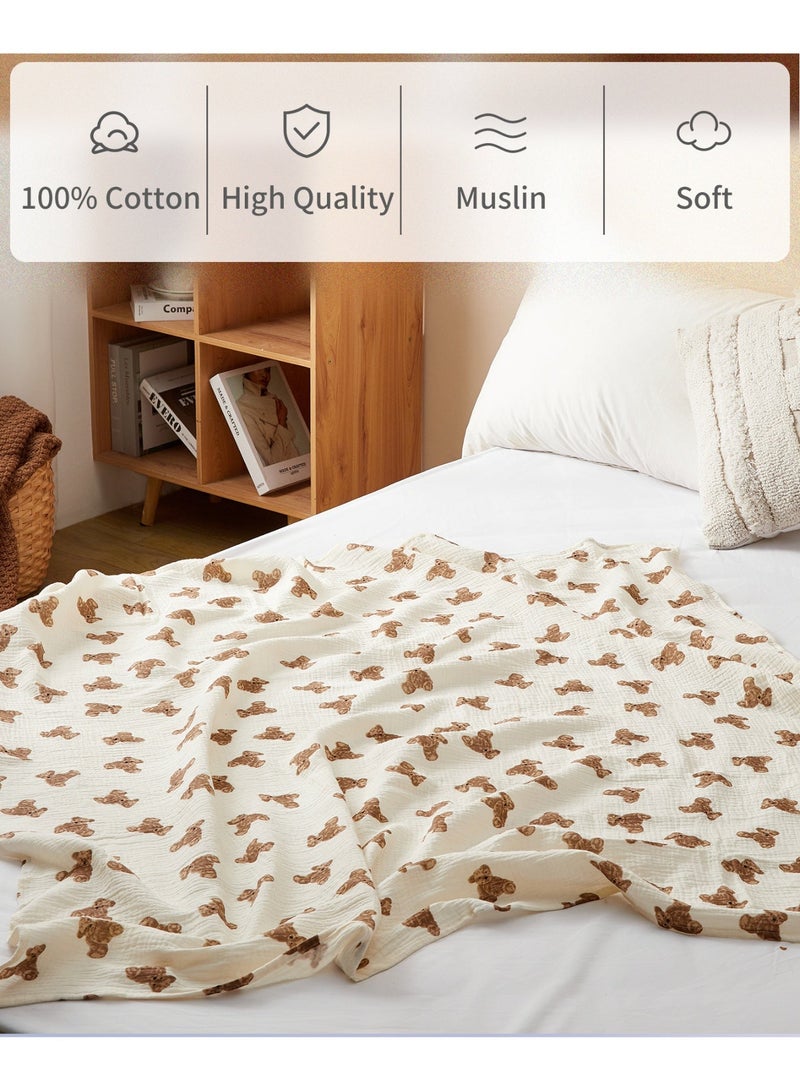 انسولار بطانيات قماط موسلين معزولة للأولاد والبنات، بطانية استقبال كبيرة، لفافة قماط ناعمة وجيدة التهوية للجنسين حديثي الولادة (زهرية). - Image 4